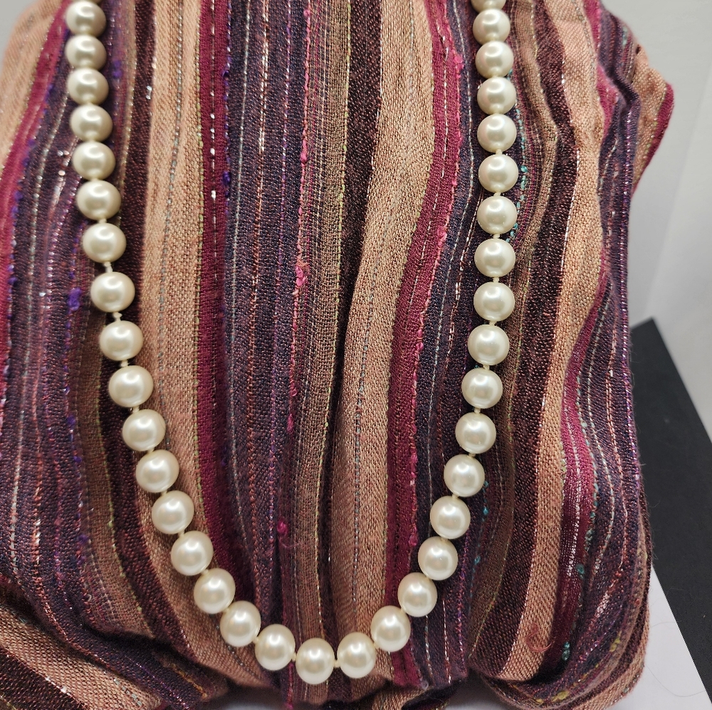 Natural south sea pearl necklace with 10k rose gold clasp.